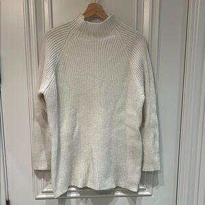 Cream Ribbed Knit Sweater